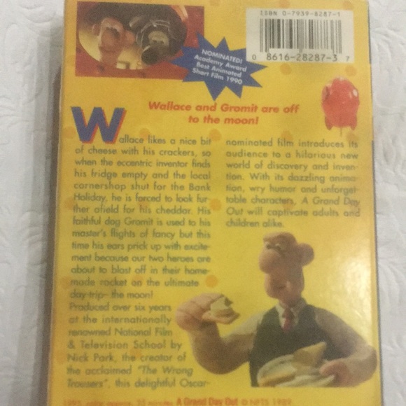 VTG. 1995 VHS#8287 Video Tape. WALLACE & GROMIT. A GRAND DAY OUT. - Picture 3 of 8